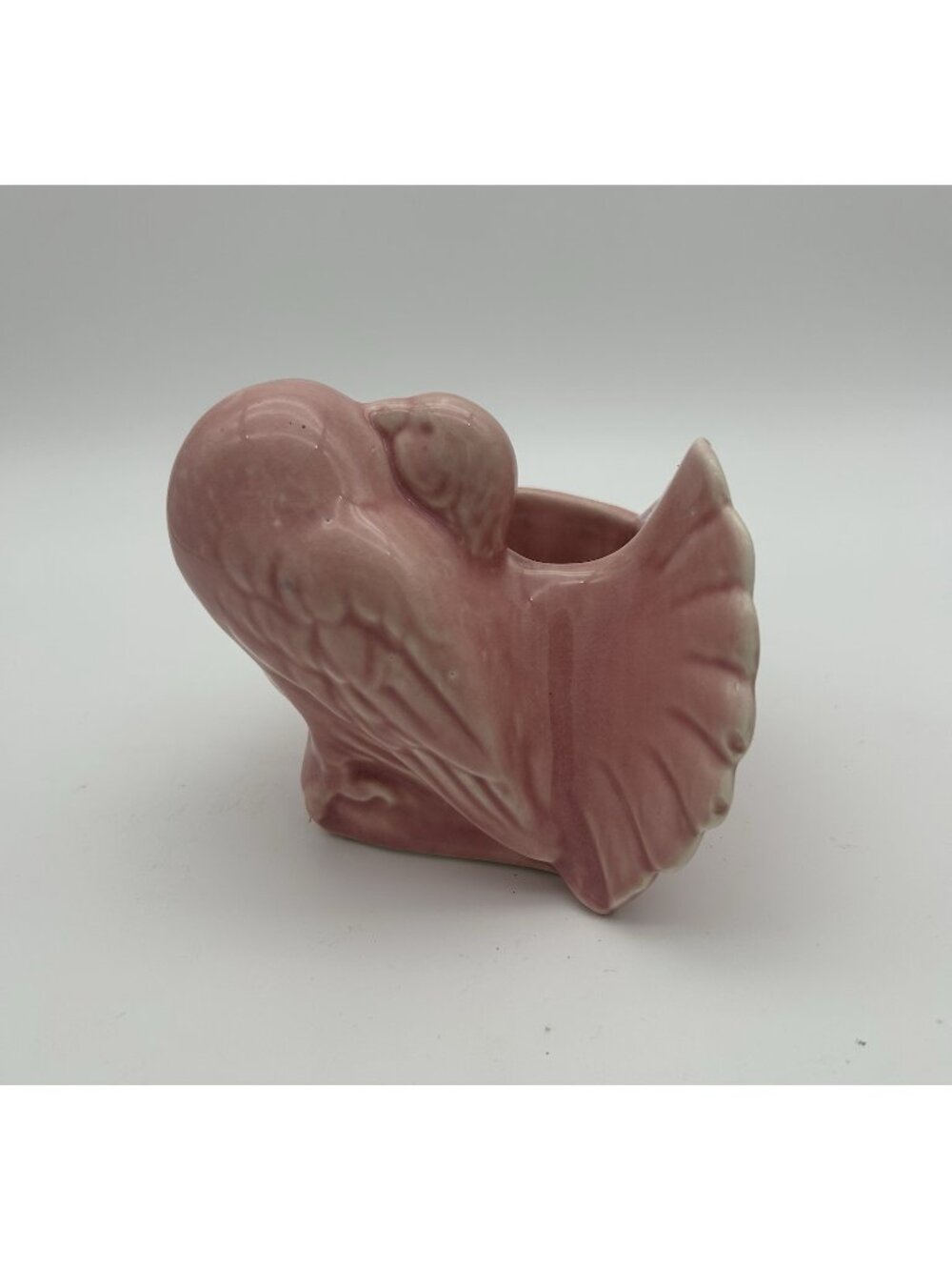 Vintage Ceramic Dove/Pigeon/Bird Planter- Pink- 4.5"x 5"